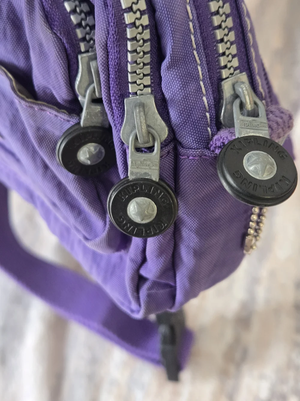 Kipling Purple Convertible Crossbody Waist Pack Belt Bag Monkey Charm